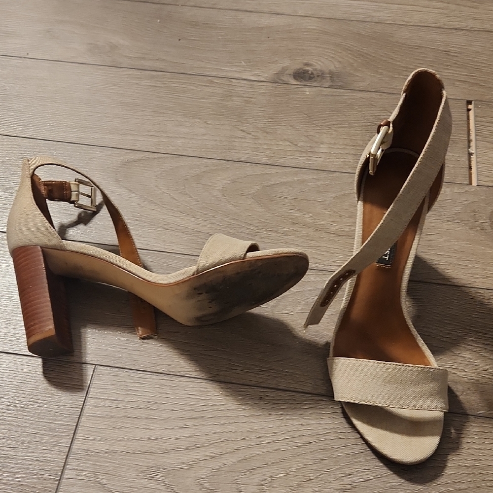 Women's Beige Heeled Sandals